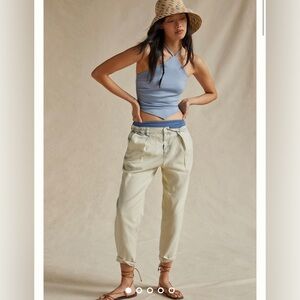By Anthropologie Beach Pants cotton linen blend